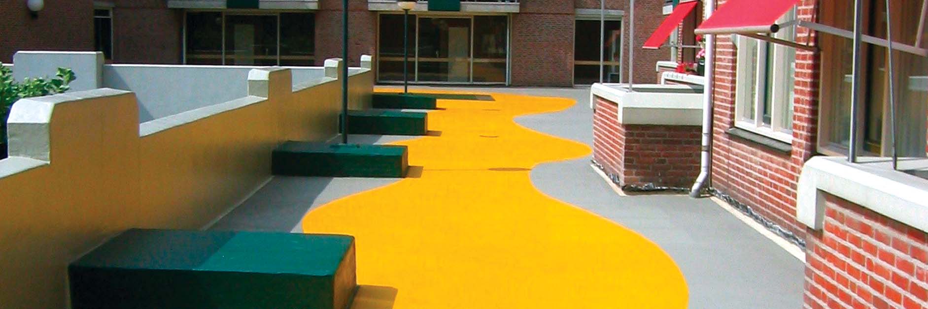 waterproofing PMMA application in yellow