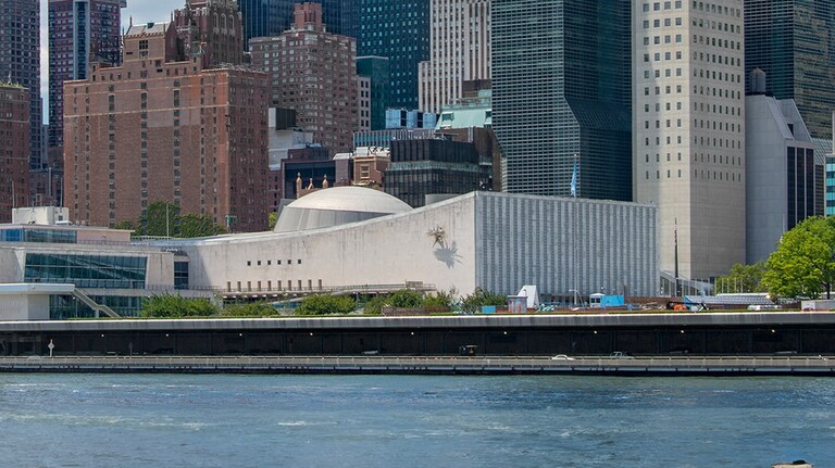 The United Nations General Assembly Building in New York City with a Siplast SBS-modified roof system.